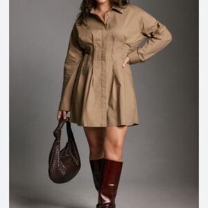 Pilcro Pleated Shirt Dress